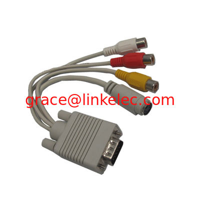 VGA zu Svideo und 3RCA weibliches Kabel/VGA zu RCA-Kabel/VGA zu Svideo-Kabel/Y-Kabel
