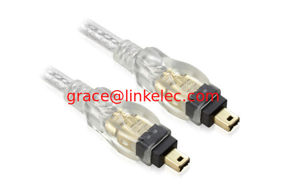 Newlinkelec Firewire IEEE1394 4 bis 4 Pins Kabel Blei Gold Enden 3m Weiß für DV