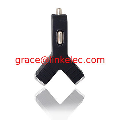 Zigarettenanzünder Steckdose Autolader stilvoller YShape-Style-Ladegerät3.1A doppelter USB2-Anschluss Schwarz